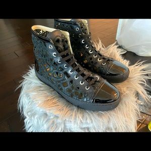 Like new Chanel Lace Like High Top Sneakers